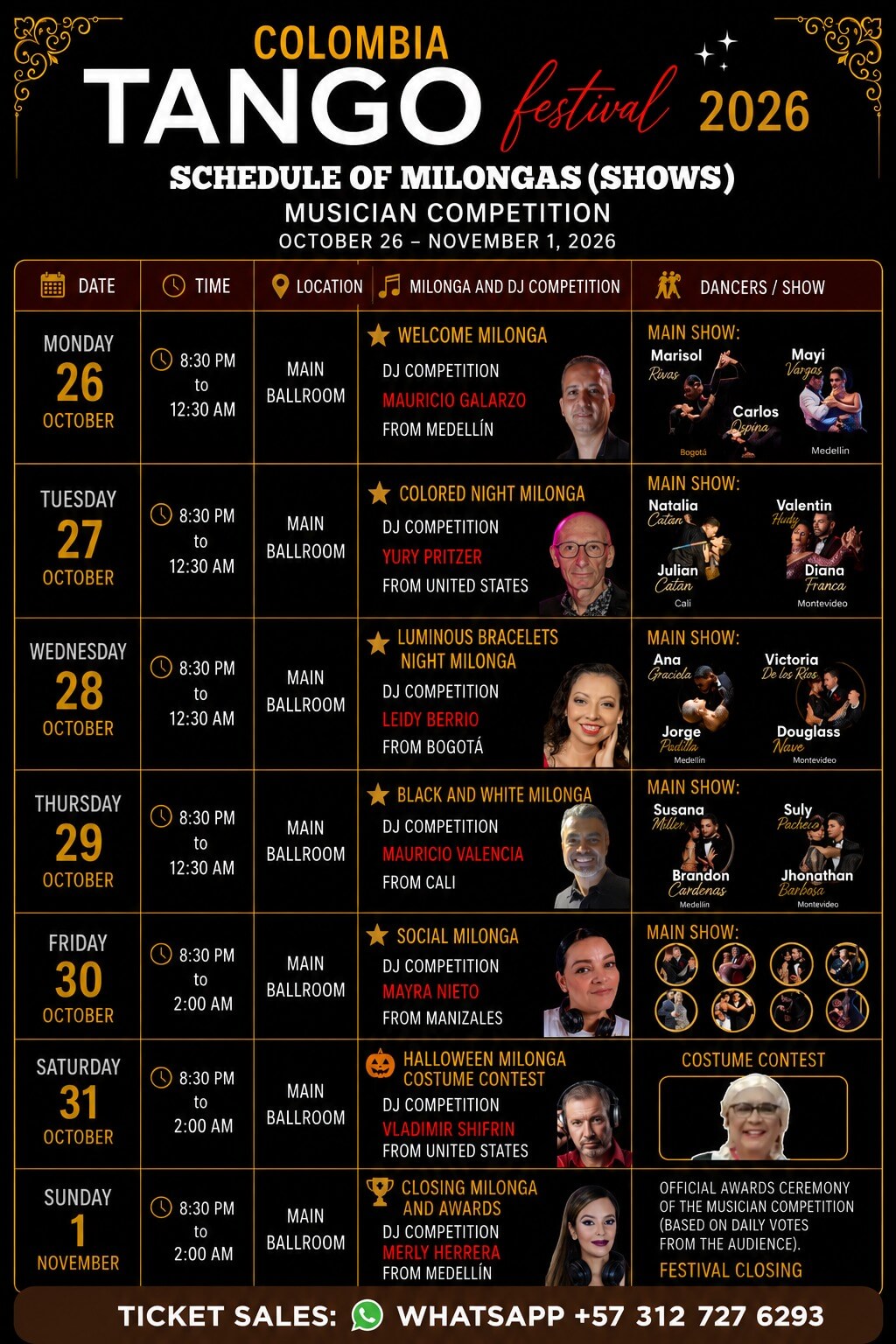 Programación de Milongas